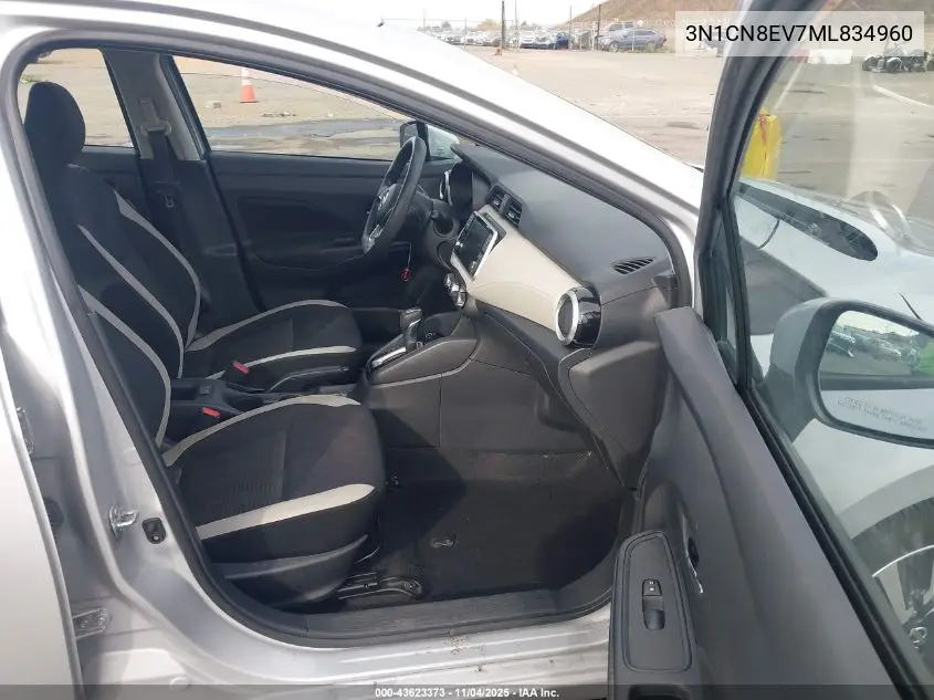 3N1CN8EV7ML834960 2021 Nissan Versa Sv Xtronic Cvt