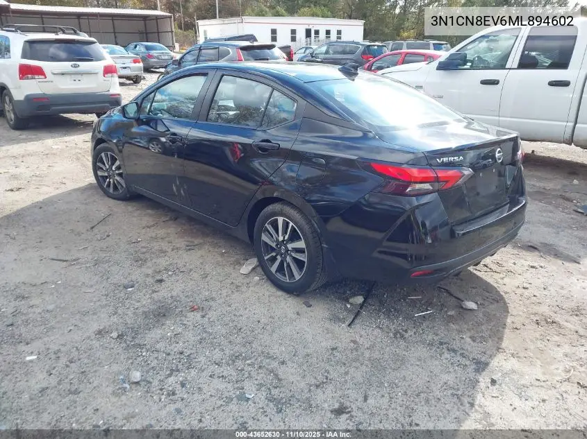 3N1CN8EV6ML894602 2021 Nissan Versa Sv Xtronic Cvt