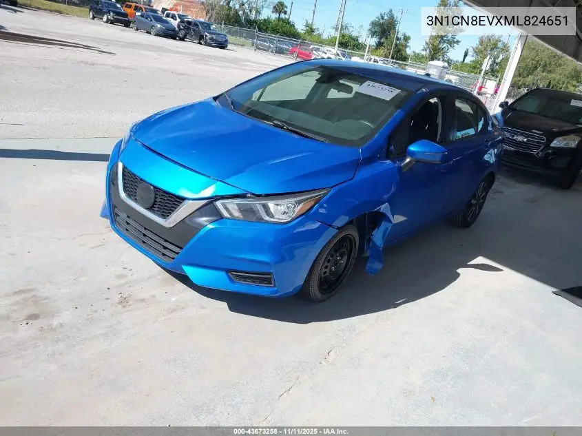 3N1CN8EVXML824651 2021 Nissan Versa Sv Xtronic Cvt