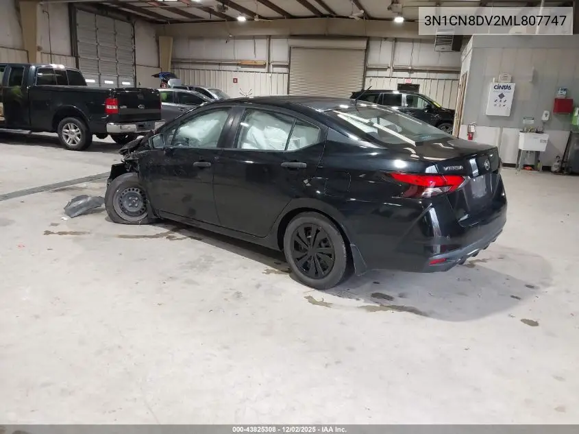 3N1CN8DV2ML807747 2021 Nissan Versa S Xtronic Cvt