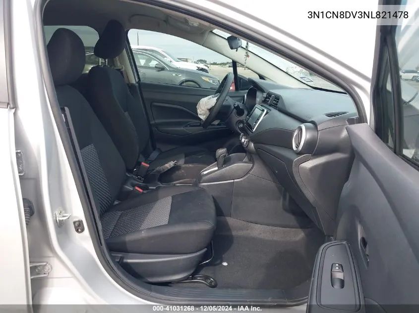 2022 Nissan Versa 1.6 S Xtronic Cvt VIN: 3N1CN8DV3NL821478 Lot: 41031268