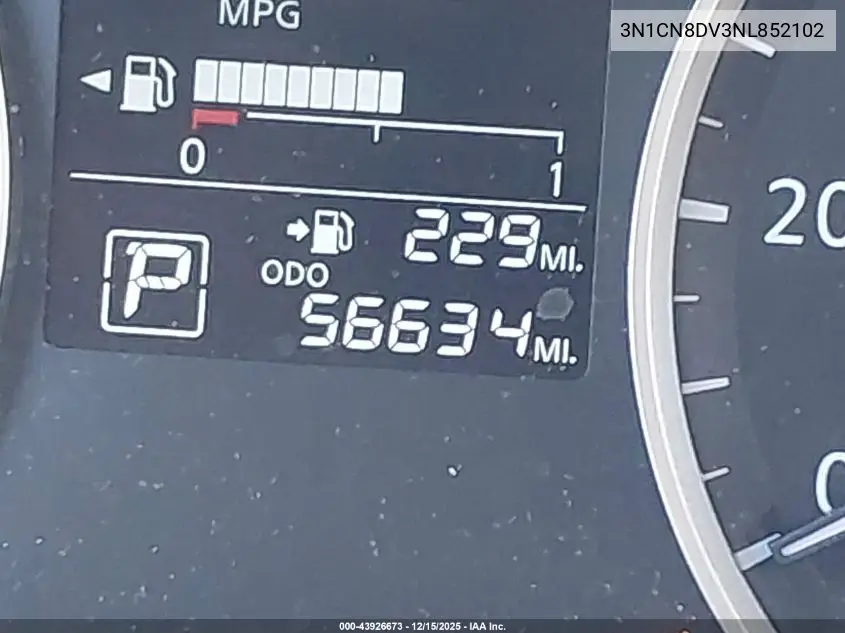 3N1CN8DV3NL852102 2022 Nissan Versa S