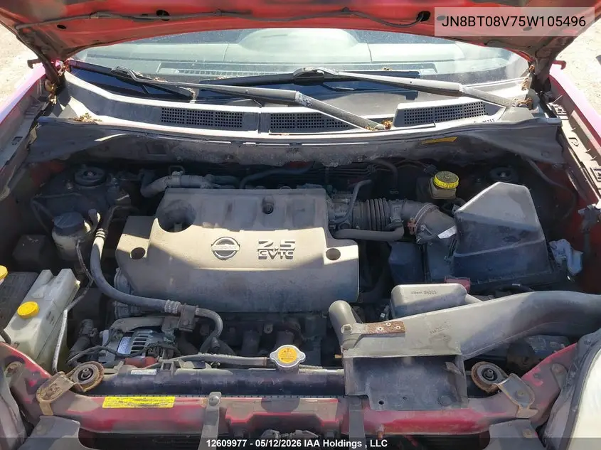 2005 Nissan X-Trail VIN: JN8BT08V75W105496 Lot: 12609977
