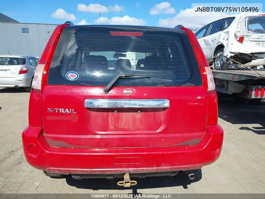 2005 Nissan X-Trail VIN: JN8BT08V75W105496 Lot: 12609977