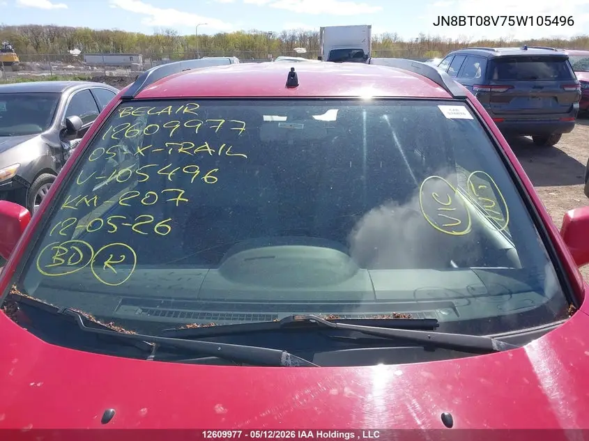 2005 Nissan X-Trail VIN: JN8BT08V75W105496 Lot: 12609977