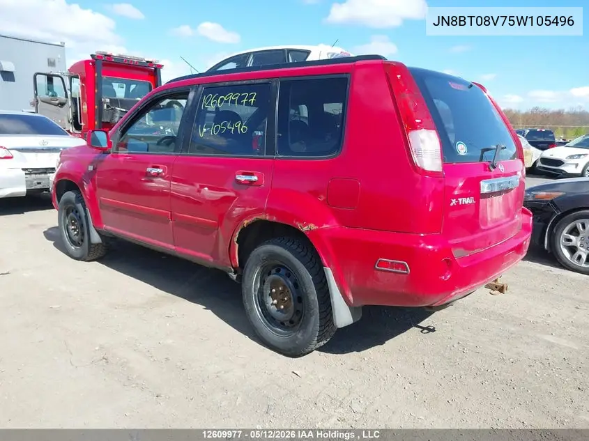 2005 Nissan X-Trail VIN: JN8BT08V75W105496 Lot: 12609977