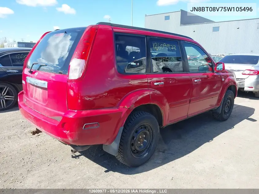 2005 Nissan X-Trail VIN: JN8BT08V75W105496 Lot: 12609977