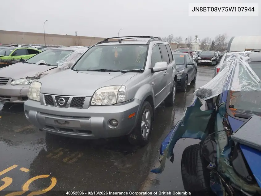 2005 Nissan X-Trail Xe/Se VIN: JN8BT08V75W107944 Lot: 40052596