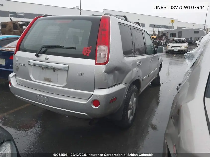 2005 Nissan X-Trail Xe/Se VIN: JN8BT08V75W107944 Lot: 40052596