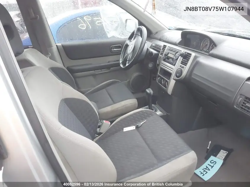 2005 Nissan X-Trail Xe/Se VIN: JN8BT08V75W107944 Lot: 40052596