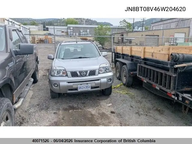 2006 Nissan X-Trail Xe/Se VIN: JN8BT08V46W204620 Lot: 40071526