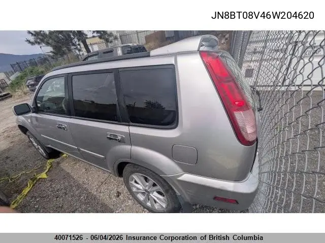 2006 Nissan X-Trail Xe/Se VIN: JN8BT08V46W204620 Lot: 40071526