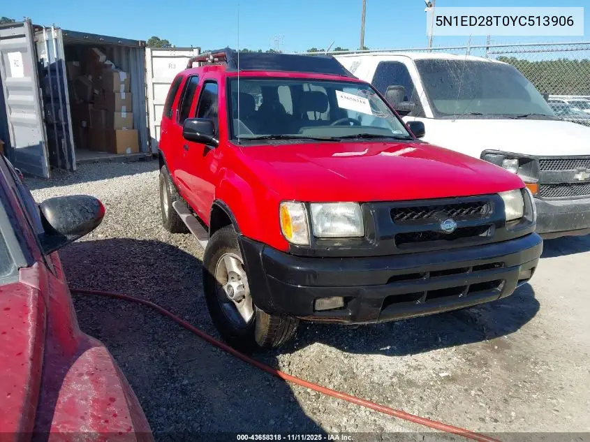 5N1ED28T0YC513906 2000 Nissan Xterra Se/Xe