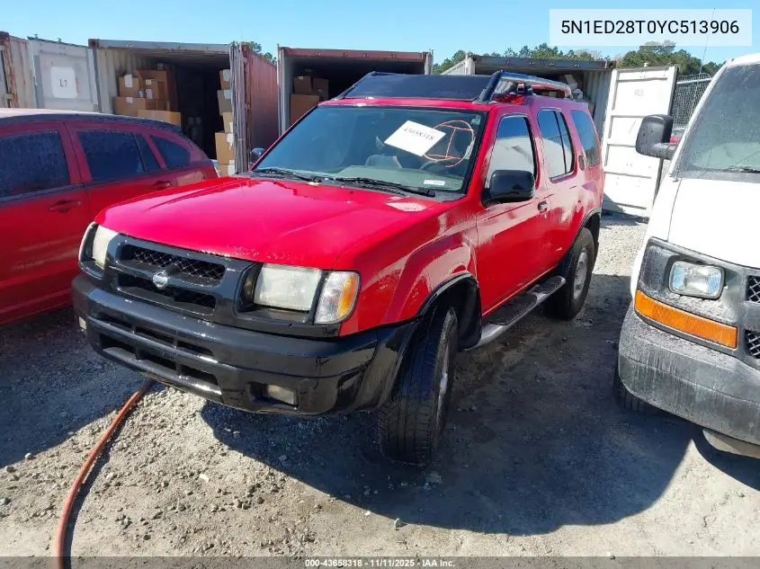 5N1ED28T0YC513906 2000 Nissan Xterra Se/Xe