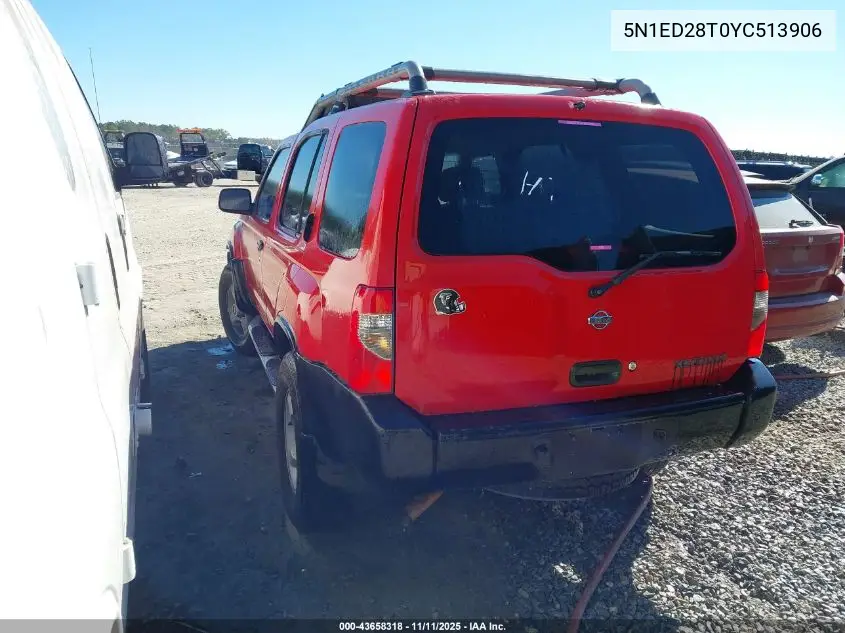 5N1ED28T0YC513906 2000 Nissan Xterra Se/Xe