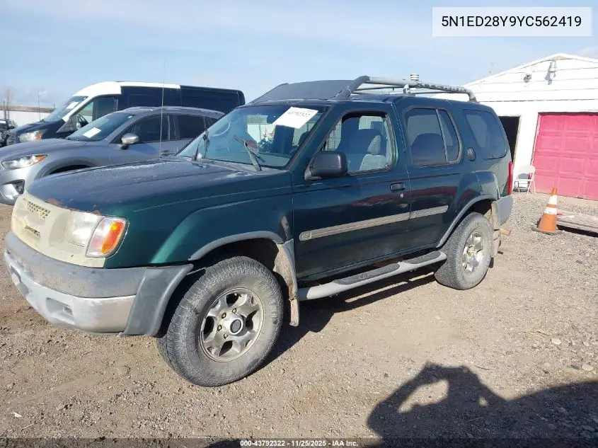 5N1ED28Y9YC562419 2000 Nissan Xterra Se/Xe
