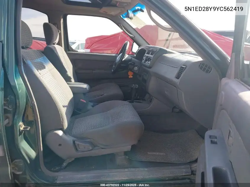 5N1ED28Y9YC562419 2000 Nissan Xterra Se/Xe