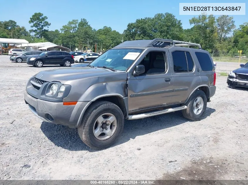 5N1ED28T13C643847 2003 Nissan Xterra Xe