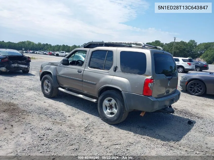 5N1ED28T13C643847 2003 Nissan Xterra Xe