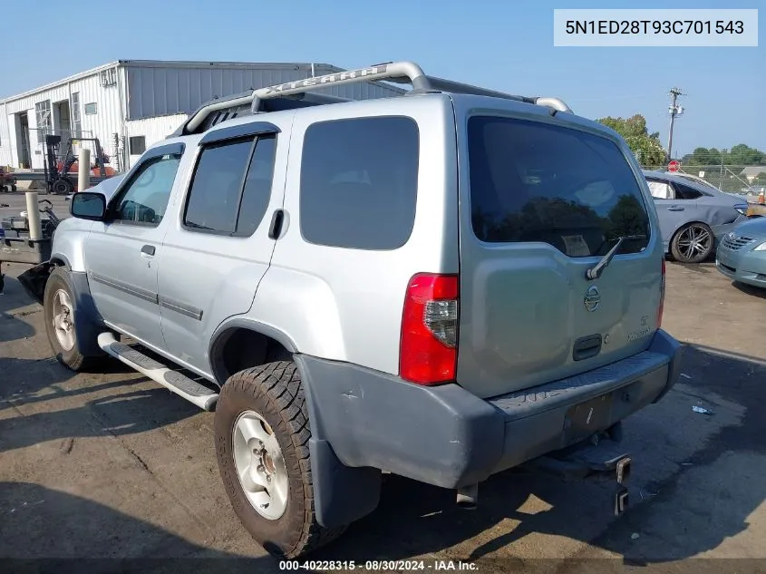 5N1ED28T93C701543 2003 Nissan Xterra Xe