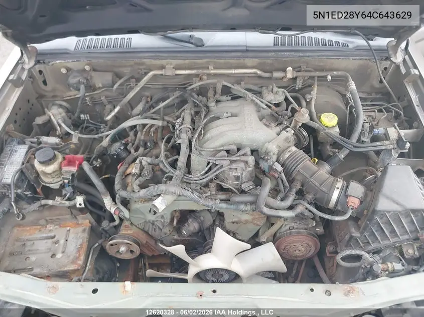 2004 Nissan Xterra Se VIN: 5N1ED28Y64C643629 Lot: 12620328x