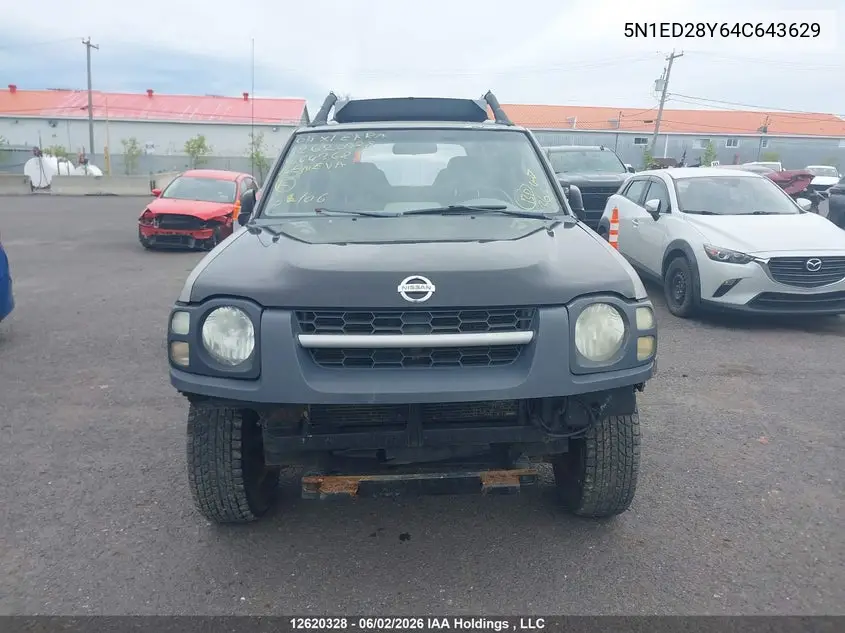 2004 Nissan Xterra Se VIN: 5N1ED28Y64C643629 Lot: 12620328x