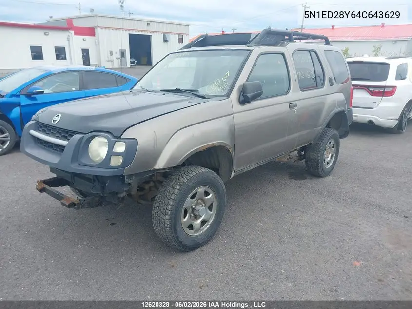 2004 Nissan Xterra Se VIN: 5N1ED28Y64C643629 Lot: 12620328x