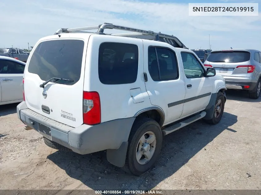 5N1ED28T24C619915 2004 Nissan Xterra Xe