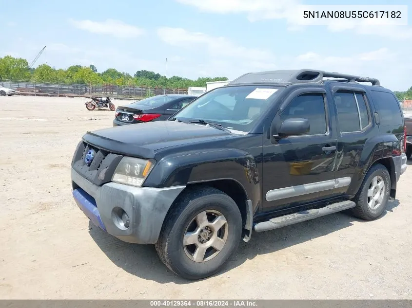 5N1AN08U55C617182 2005 Nissan Xterra S