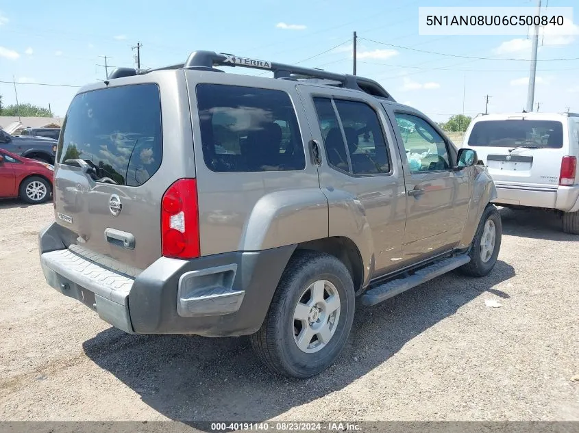 5N1AN08U06C500840 2006 Nissan Xterra S