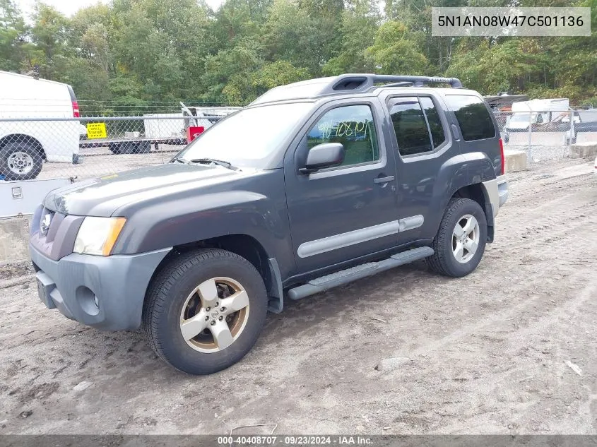 5N1AN08W47C501136 2007 Nissan Xterra Se