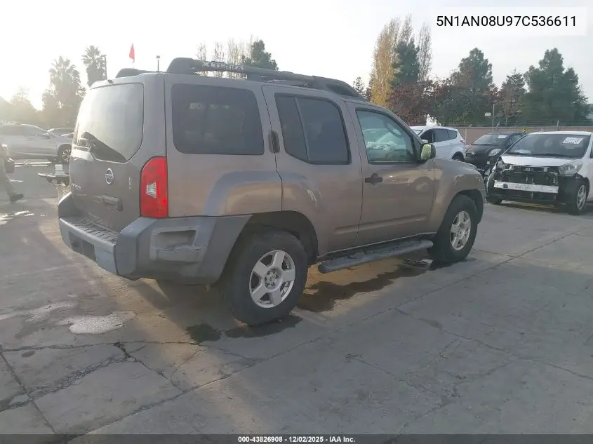 5N1AN08U97C536611 2007 Nissan Xterra S