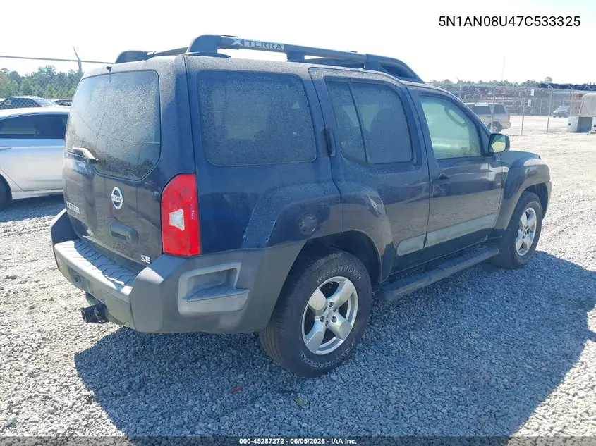 2007 Nissan Xterra Se VIN: 5N1AN08U47C533325 Lot: 45287272