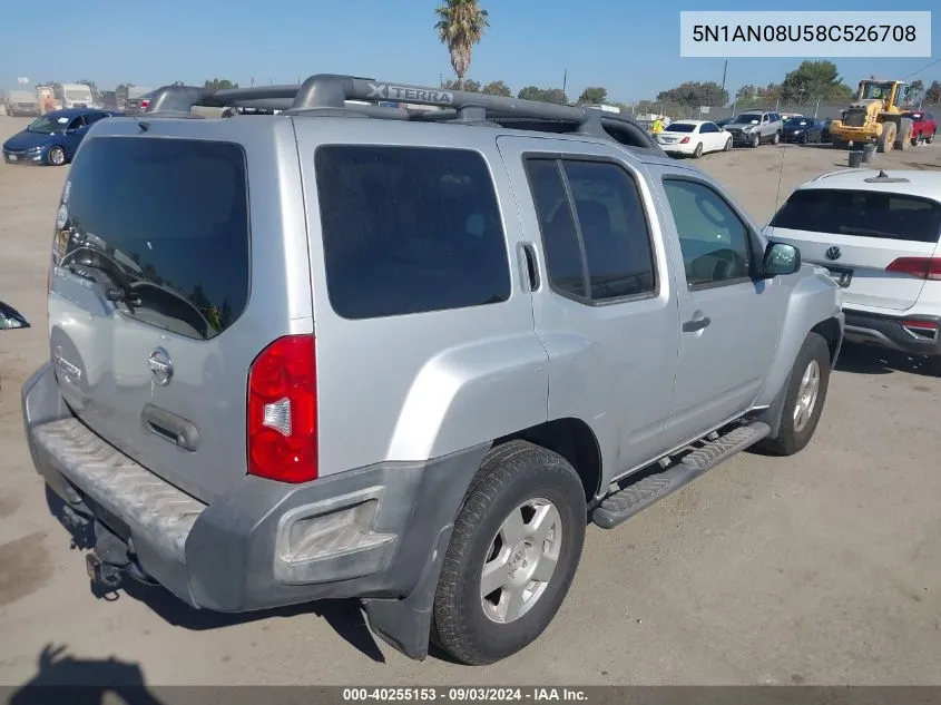 5N1AN08U58C526708 2008 Nissan Xterra S