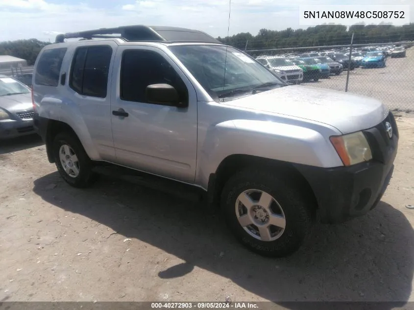 5N1AN08W48C508752 2008 Nissan Xterra S