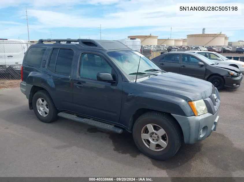 5N1AN08U28C505198 2008 Nissan Xterra S