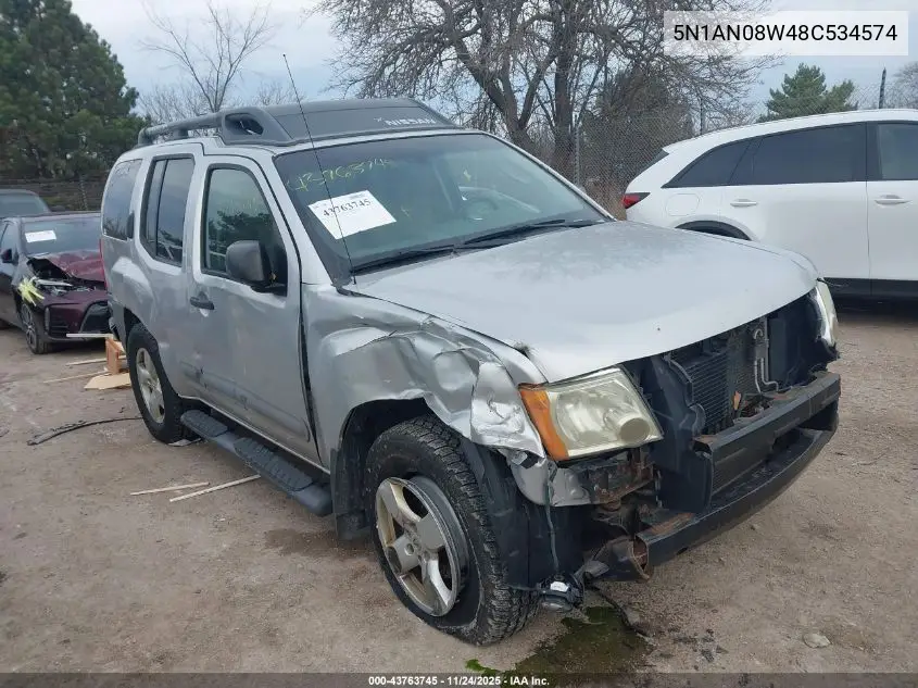 5N1AN08W48C534574 2008 Nissan Xterra Se