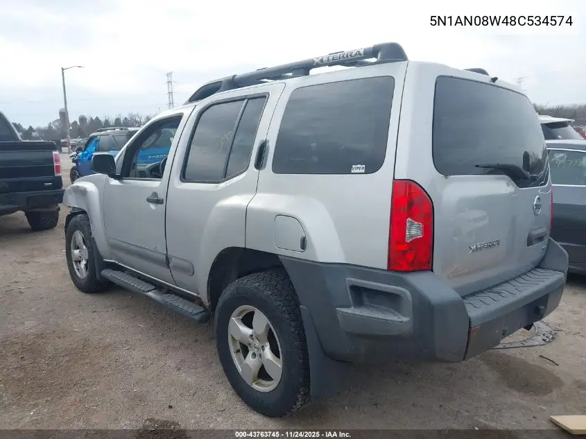 5N1AN08W48C534574 2008 Nissan Xterra Se