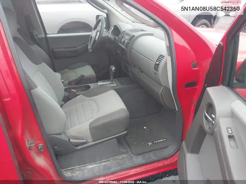 5N1AN08U58C542360 2008 Nissan Xterra S