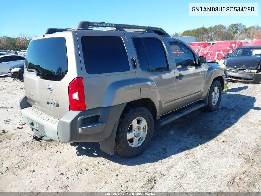 5N1AN08U08C534280 2008 Nissan Xterra S