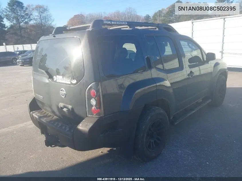 5N1AN08U08C502395 2008 Nissan Xterra S