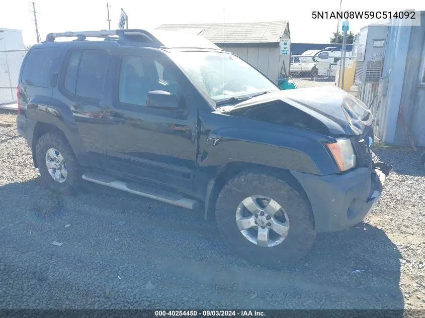 5N1AN08W59C514092 2009 Nissan Xterra Se