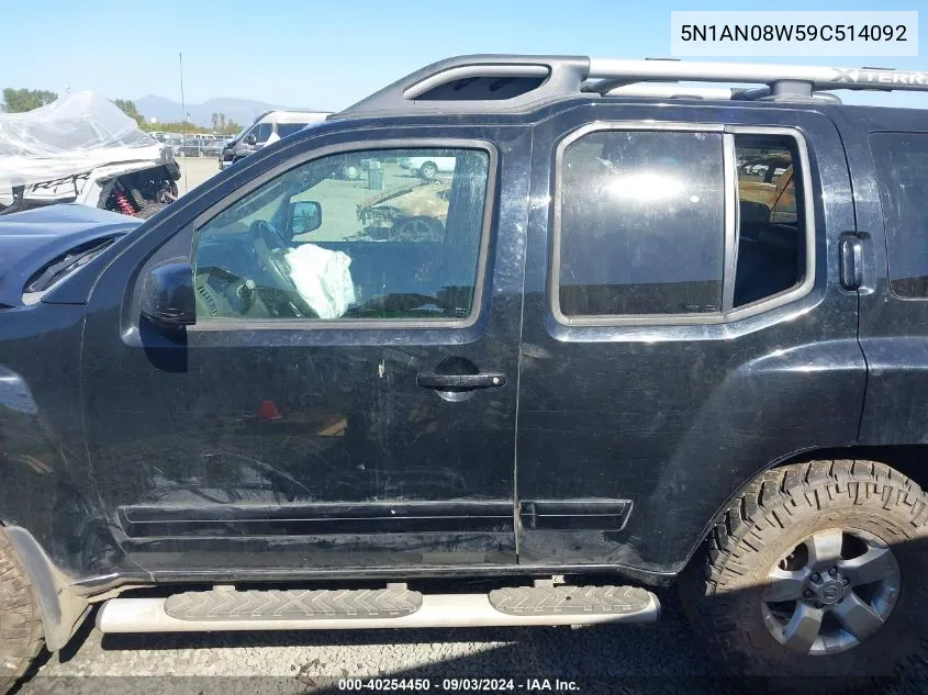 5N1AN08W59C514092 2009 Nissan Xterra Se