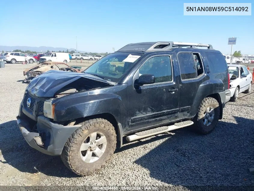 5N1AN08W59C514092 2009 Nissan Xterra Se