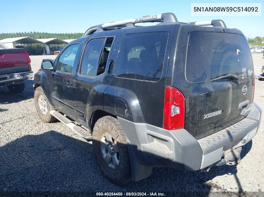 5N1AN08W59C514092 2009 Nissan Xterra Se