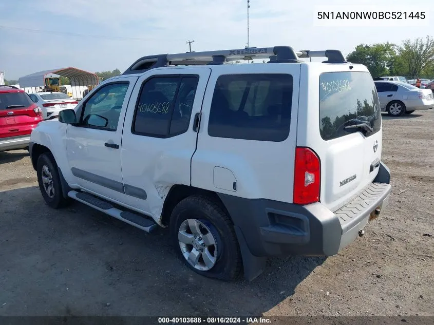 5N1AN0NW0BC521445 2011 Nissan Xterra S