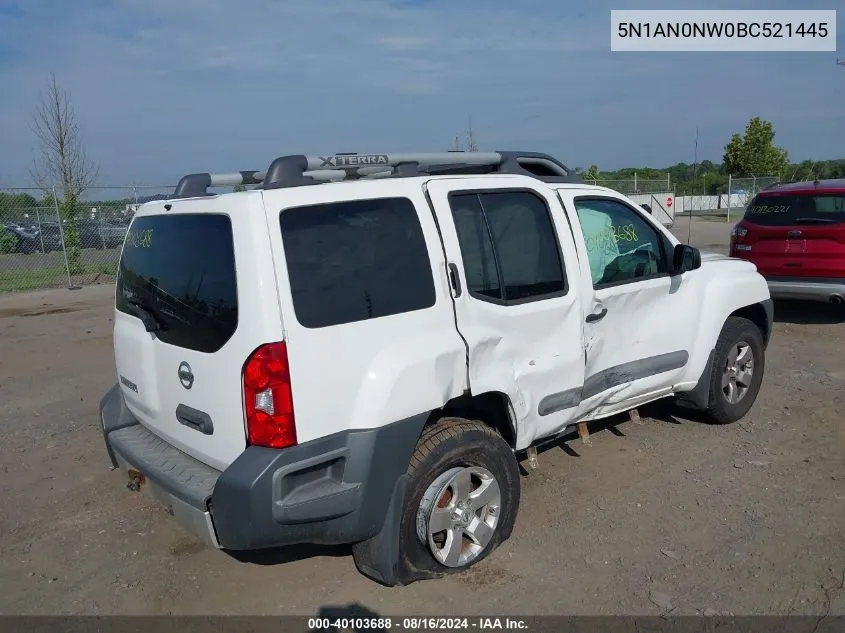 5N1AN0NW0BC521445 2011 Nissan Xterra S