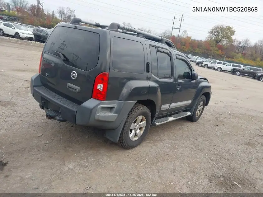 5N1AN0NW1BC520868 2011 Nissan Xterra S