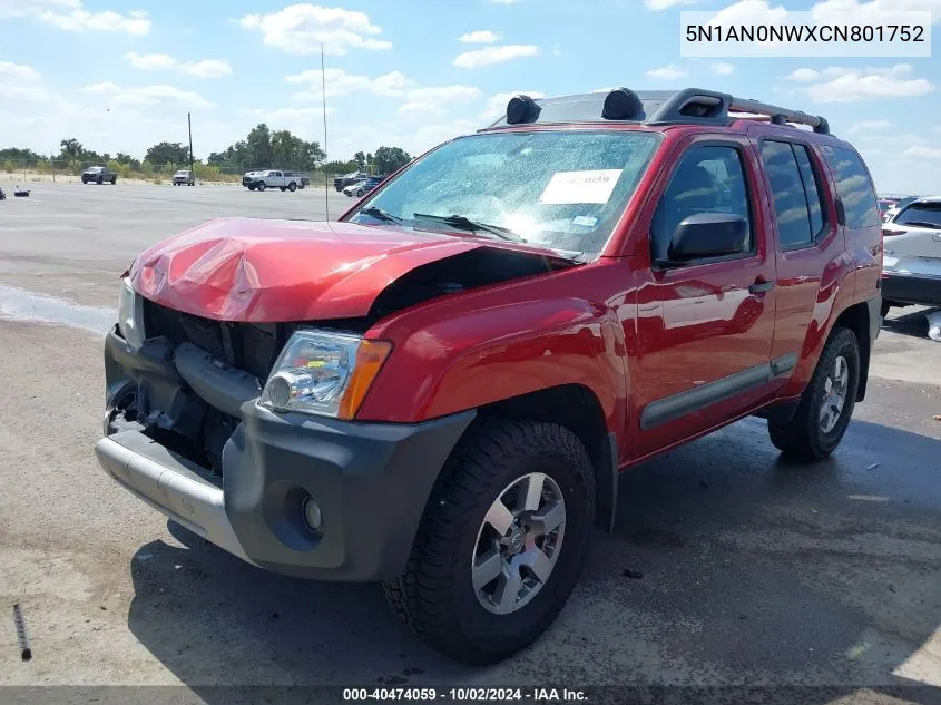 5N1AN0NWXCN801752 2012 Nissan Xterra Pro-4X