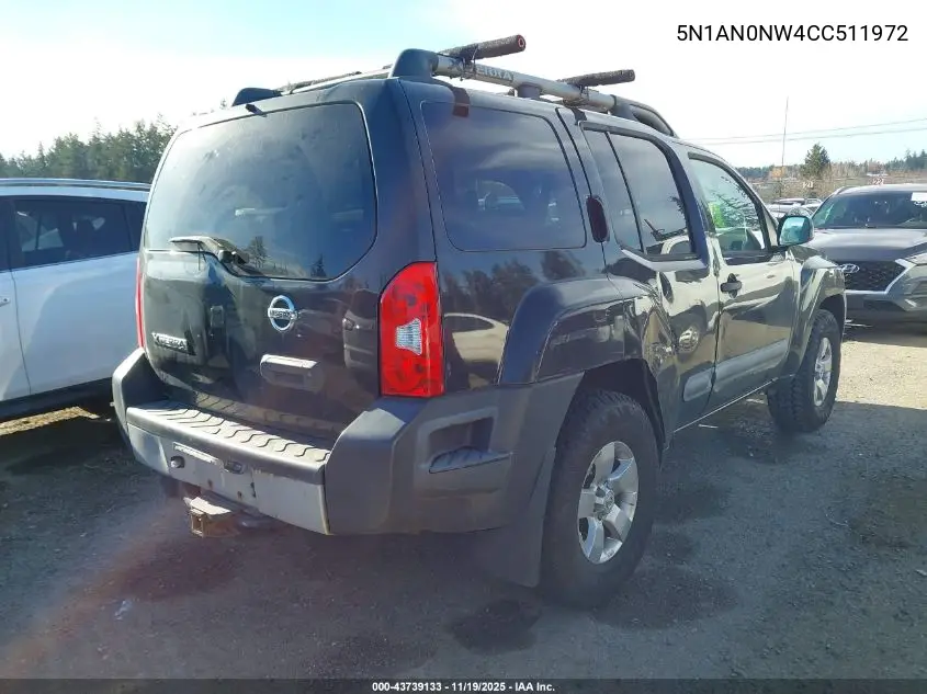 5N1AN0NW4CC511972 2012 Nissan Xterra S